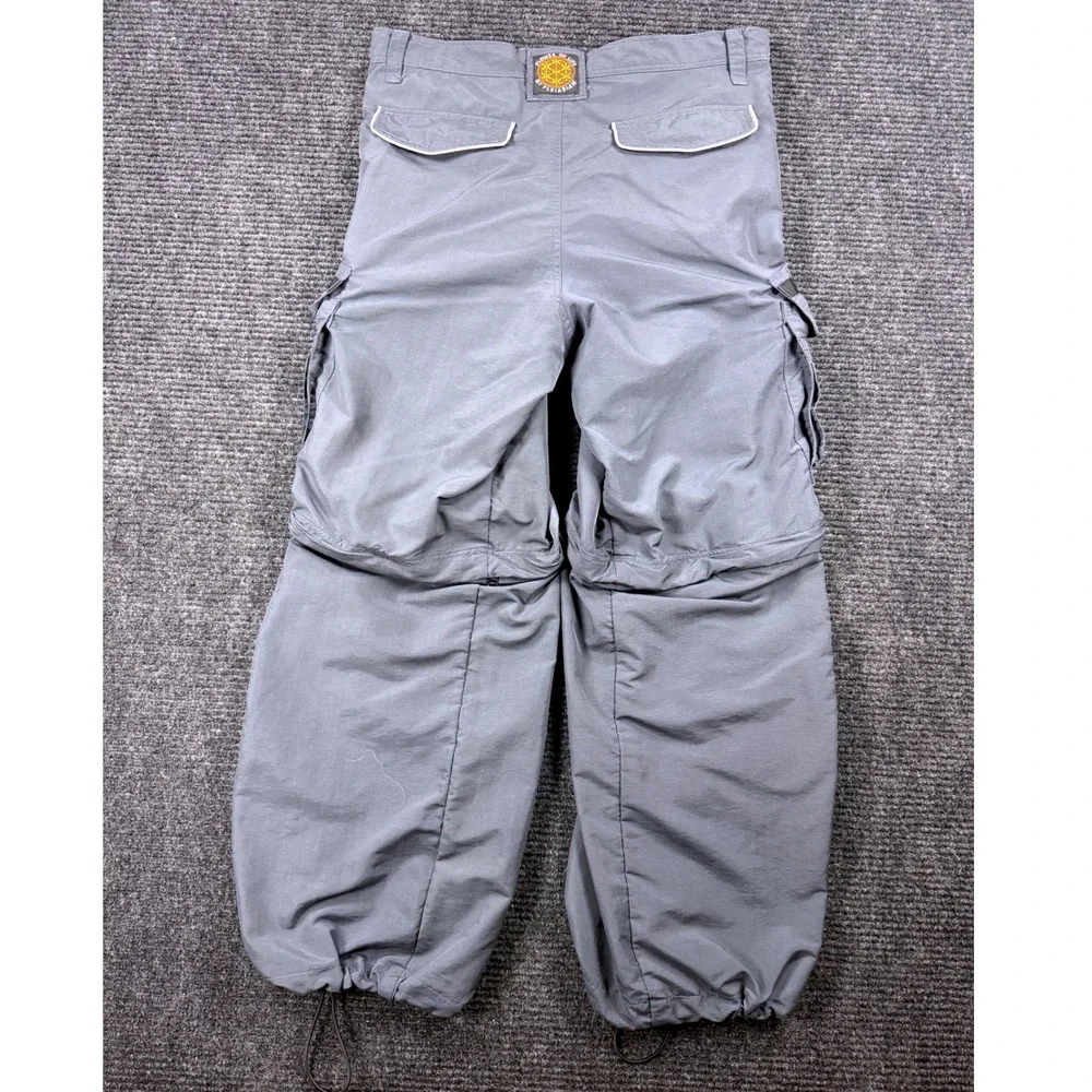 Flower of Life by Pleiadian Grey Nylon Convertible Cargo Pants Shorts Mens XL